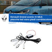 0 Placche LED vano piedi cambiacolore bluetooth per Renault Grand scenic IV Mk4 2016 - 2022 Kit 4 Placche LED Cambiacolore RGB Bluetooth Vano piedi e Abitacolo