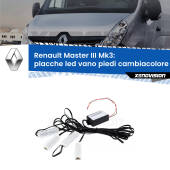 0 Placche LED vano piedi cambiacolore bluetooth per Renault Master III Mk3 2010 in poi Kit 4 Placche LED Cambiacolore RGB Bluetooth Vano piedi e Abitacolo