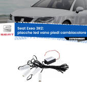 0 Placche LED vano piedi cambiacolore bluetooth per Seat Exeo 3R2 2008 - 2013 Kit 4 Placche LED Cambiacolore RGB Bluetooth Vano piedi e Abitacolo