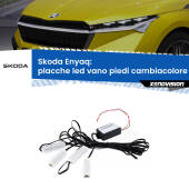 0 Placche LED vano piedi cambiacolore bluetooth per Skoda Enyaq 2020 in poi Kit 4 Placche LED Cambiacolore RGB Bluetooth Vano piedi e Abitacolo