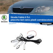 0 Placche LED vano piedi cambiacolore bluetooth per Skoda Fabia II 5J 2006 - 2014 Kit 4 Placche LED Cambiacolore RGB Bluetooth Vano piedi e Abitacolo