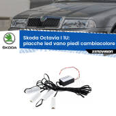 0 Placche LED vano piedi cambiacolore bluetooth per Skoda Octavia I 1U 1996 - 2010 Kit 4 Placche LED Cambiacolore RGB Bluetooth Vano piedi e Abitacolo