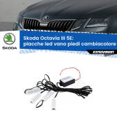 0 Placche LED vano piedi cambiacolore bluetooth per Skoda Octavia III 5E 2012 - 2018 Kit 4 Placche LED Cambiacolore RGB Bluetooth Vano piedi e Abitacolo