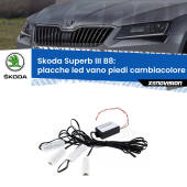 0 Placche LED vano piedi cambiacolore bluetooth per Skoda Superb III B8 2015 in poi Kit 4 Placche LED Cambiacolore RGB Bluetooth Vano piedi e Abitacolo