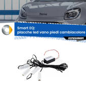 0 Placche LED vano piedi cambiacolore bluetooth per Smart EQ 2018 - 2023 Kit 4 Placche LED Cambiacolore RGB Bluetooth Vano piedi e Abitacolo