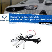 0 Placche LED vano piedi cambiacolore bluetooth per Ssangyong Korando Mk3 2010 - 2019 Kit 4 Placche LED Cambiacolore RGB Bluetooth Vano piedi e Abitacolo