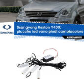 0 Placche LED vano piedi cambiacolore bluetooth per Ssangyong Rexton Y400 2017 in poi Kit 4 Placche LED Cambiacolore RGB Bluetooth Vano piedi e Abitacolo