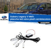 0 Placche LED vano piedi cambiacolore bluetooth per Subaru Legacy V Mk5 2009 - 2013 Kit 4 Placche LED Cambiacolore RGB Bluetooth Vano piedi e Abitacolo