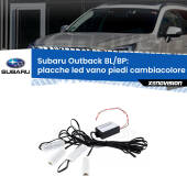 0 Placche LED vano piedi cambiacolore bluetooth per Subaru Outback BL/BP 2003 - 2009 Kit 4 Placche LED Cambiacolore RGB Bluetooth Vano piedi e Abitacolo