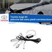 0 Placche LED vano piedi cambiacolore bluetooth per Toyota Aygo B1 2005 - 2014 Kit 4 Placche LED Cambiacolore RGB Bluetooth Vano piedi e Abitacolo