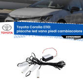 0 Placche LED vano piedi cambiacolore bluetooth per Toyota Corolla E110 1997 - 2001 Kit 4 Placche LED Cambiacolore RGB Bluetooth Vano piedi e Abitacolo