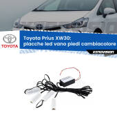 0 Placche LED vano piedi cambiacolore bluetooth per Toyota Prius XW30 2008 - 2014 Kit 4 Placche LED Cambiacolore RGB Bluetooth Vano piedi e Abitacolo