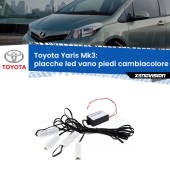 0 Placche LED vano piedi cambiacolore bluetooth per Toyota Yaris Mk3 2010 - 2019 Kit 4 Placche LED Cambiacolore RGB Bluetooth Vano piedi e Abitacolo