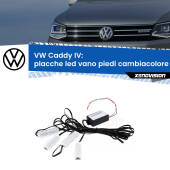 0 Placche LED vano piedi cambiacolore bluetooth per VW Caddy IV 2015 - 2020 Kit 4 Placche LED Cambiacolore RGB Bluetooth Vano piedi e Abitacolo