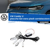 0 Placche LED vano piedi cambiacolore bluetooth per VW Caddy V 2021 in poi Kit 4 Placche LED Cambiacolore RGB Bluetooth Vano piedi e Abitacolo