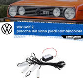 0 Placche LED vano piedi cambiacolore bluetooth per VW Golf 2  1983 - 1990 Kit 4 Placche LED Cambiacolore RGB Bluetooth Vano piedi e Abitacolo