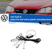 0 Placche LED vano piedi cambiacolore bluetooth per VW Golf 5  2003 - 2009 Kit 4 Placche LED Cambiacolore RGB Bluetooth Vano piedi e Abitacolo