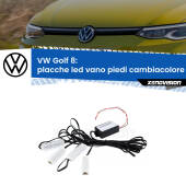 0 Placche LED vano piedi cambiacolore bluetooth per VW Golf 8  2019 in poi Kit 4 Placche LED Cambiacolore RGB Bluetooth Vano piedi e Abitacolo