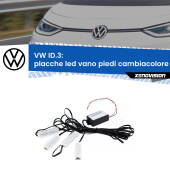 0 Placche LED vano piedi cambiacolore bluetooth per VW ID.3 2019 in poi Kit 4 Placche LED Cambiacolore RGB Bluetooth Vano piedi e Abitacolo