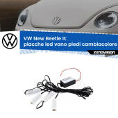 0 Placche LED vano piedi cambiacolore bluetooth per VW New Beetle II 2011 - 2019 Kit 4 Placche LED Cambiacolore RGB Bluetooth Vano piedi e Abitacolo