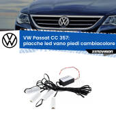 0 Placche LED vano piedi cambiacolore bluetooth per VW Passat CC 357 2008 - 2012 Kit 4 Placche LED Cambiacolore RGB Bluetooth Vano piedi e Abitacolo