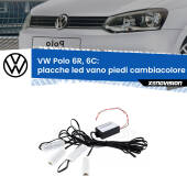 0 Placche LED vano piedi cambiacolore bluetooth per VW Polo 6R, 6C 2009 - 2017 Kit 4 Placche LED Cambiacolore RGB Bluetooth Vano piedi e Abitacolo