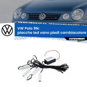 0 Placche LED vano piedi cambiacolore bluetooth per VW Polo 9N 2002 - 2008 Kit 4 Placche LED Cambiacolore RGB Bluetooth Vano piedi e Abitacolo