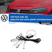 0 Placche LED vano piedi cambiacolore bluetooth per VW Polo AW, BZ 2017 in poi Kit 4 Placche LED Cambiacolore RGB Bluetooth Vano piedi e Abitacolo