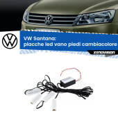 0 Placche LED vano piedi cambiacolore bluetooth per VW Santana 1995 - 2012 Kit 4 Placche LED Cambiacolore RGB Bluetooth Vano piedi e Abitacolo