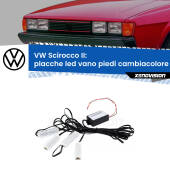 0 Placche LED vano piedi cambiacolore bluetooth per VW Scirocco II 1980 - 1992 Kit 4 Placche LED Cambiacolore RGB Bluetooth Vano piedi e Abitacolo