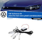 0 Placche LED vano piedi cambiacolore bluetooth per VW Scirocco III 2008 - 2017 Kit 4 Placche LED Cambiacolore RGB Bluetooth Vano piedi e Abitacolo