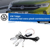 0 Placche LED vano piedi cambiacolore bluetooth per VW Taigo  2021 in poi Kit 4 Placche LED Cambiacolore RGB Bluetooth Vano piedi e Abitacolo