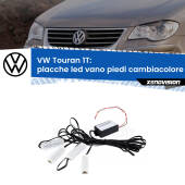 0 Placche LED vano piedi cambiacolore bluetooth per VW Touran 1T 2003 - 2009 Kit 4 Placche LED Cambiacolore RGB Bluetooth Vano piedi e Abitacolo