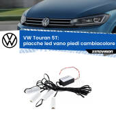 0 Placche LED vano piedi cambiacolore bluetooth per VW Touran 5T 2015 - 2019 Kit 4 Placche LED Cambiacolore RGB Bluetooth Vano piedi e Abitacolo