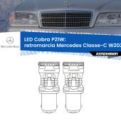 0 Retromarcia LED Mercedes Classe-C W202 1993 - 2000: P21W Cobra P21W: LED Cobra 6000k (Coppia)