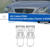 0 Retromarcia LED Mercedes Classe-S W220 1998 - 2005: P21W Cobra P21W: LED Cobra 6000k (Coppia)
