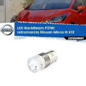 0 Retromarcia LED Nissan Micra III K12 2002 - 2010: P21W BackBeam P21W: Led BackBeam v2.0 Cannone Luce Retromarcia Canbus