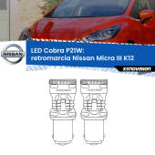 0 Retromarcia LED Nissan Micra III K12 2002 - 2010: P21W Cobra P21W: LED Cobra 6000k (Coppia)