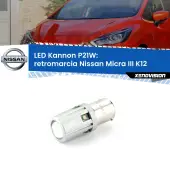 0 Retromarcia LED Nissan Micra III K12 2002 - 2010: P21W Kannon P21W: Lampadina retromarcia LED Kannon