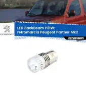 0 Retromarcia LED Peugeot Partner Mk2 2008 - 2016: P21W BackBeam P21W: Led BackBeam v2.0 Cannone Luce Retromarcia Canbus