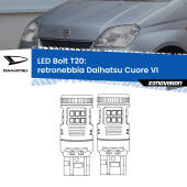 0 Retronebbia LED Daihatsu Cuore VI 2003 - 2007: T20 Bolt T20: LED Bolt Rossi (Coppia)