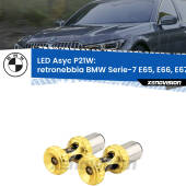 0 Retronebbia LED per BMW Serie-7 E65, E66, E67 2005 - 2008: P21W Asyc P21W: LED Asyc Canbus Rosso (Coppia)