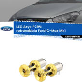 0 Retronebbia LED per Ford C-Max Mk1 2003 - 2010: P21W Asyc P21W: LED Asyc Canbus Rosso (Coppia)