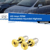 0 Retronebbia LED per Hyundai Highway 2000 - 2004: P21W Asyc P21W: LED Asyc Canbus Rosso (Coppia)
