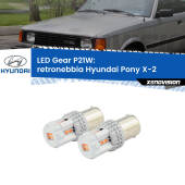 0 Retronebbia LED per Hyundai Pony X-2 1989 - 1995: P21W Gear P21W: Gear LED Rossi (Coppia)