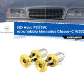 0  Retronebbia LED per Mercedes Classe-C W202 1993 - 2000: p21/5w Asyc P21/5W: Asyc LED Rossi (Coppia)