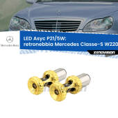 0 Retronebbia LED per Mercedes Classe-S W220 1998 - 2005: p21/5w Asyc P21/5W: Asyc LED Rossi (Coppia)