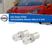 0 Retronebbia LED per Nissan Micra V K14 2016 in poi: P21W Gear P21W: Gear LED Rossi (Coppia)