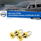 0 Retronebbia LED per Nissan Pathfinder III R51 2005 - 2011: P21W Asyc P21W: LED Asyc Canbus Rosso (Coppia)