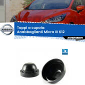 0 Tappi a cupola per Anabbaglianti H4 Nissan Micra III K12 2002 - 2010 (Coppia) Coppia tappi coprifaro a cupola 75mm